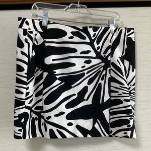 DVF Wrap Mini Skirt Black/White Canvas